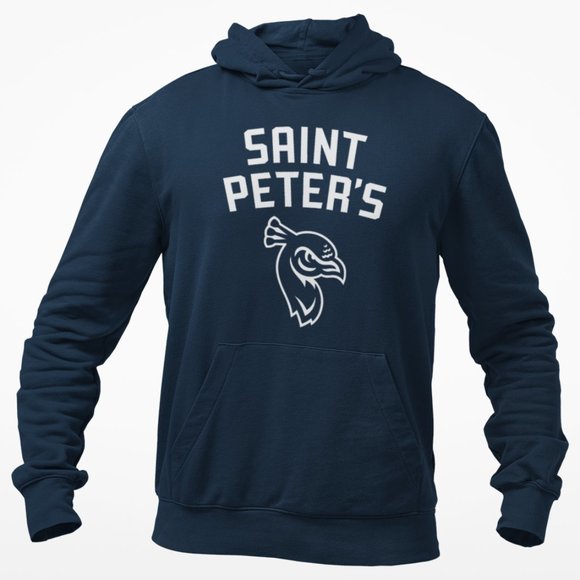 Team Fans Other - NEW St Peters Peacocks Head Arch Name Logo Fleece Pullover Hoodie NAVY